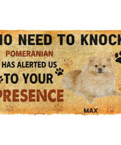 Gearhuman 3D No Need To Knock Pomeranian Dog Custom Name Doormat GV280113 Doormat Doormat S(15,8''x23,6'')