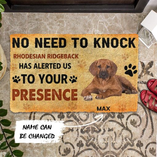 Gearhuman 3D No Need To Knock Rhodesian Ridgeback Dog Custom Name Doormat GV280111 Doormat