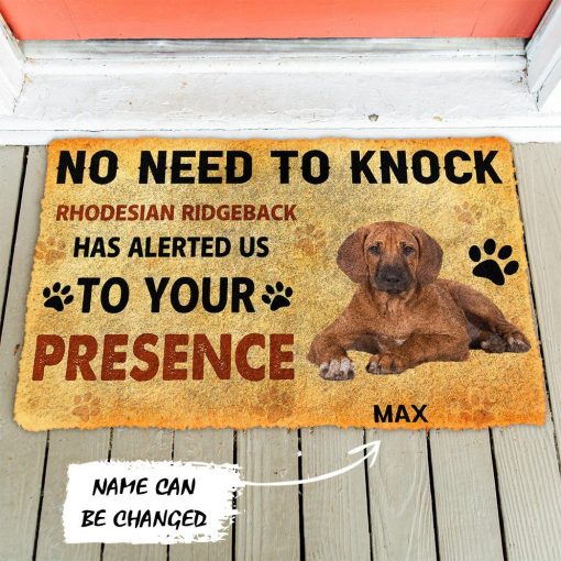 Gearhuman 3D No Need To Knock Rhodesian Ridgeback Dog Custom Name Doormat GV280111 Doormat