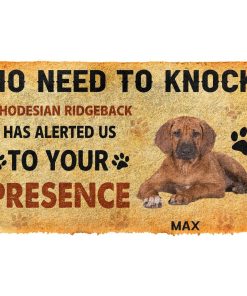 Gearhuman 3D No Need To Knock Rhodesian Ridgeback Dog Custom Name Doormat GV280111 Doormat Doormat S(15,8''x23,6'')