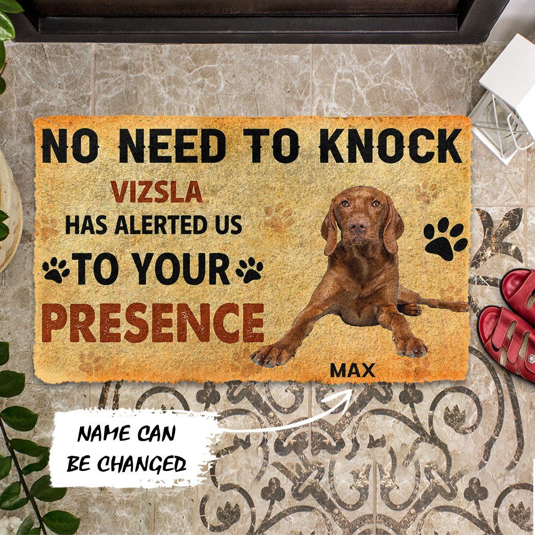 Gearhumans 3D No Need To Knock Vizsla Dog Custom Name Doormat 4 Gearhuman 3D No Need To Knock Vizsla Dog Custom Name Doormat GV28019 Doormat