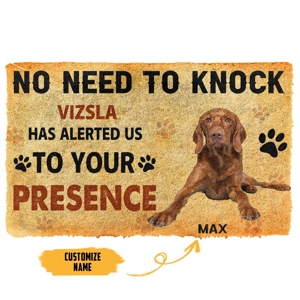 Gearhumans 3D No Need To Knock Vizsla Dog Custom Name Doormat 3 Gearhuman 3D No Need To Knock Vizsla Dog Custom Name Doormat GV28019 Doormat