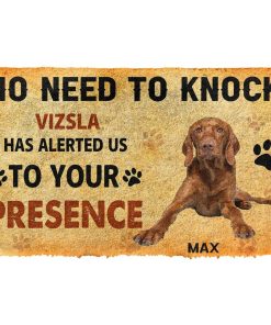 Gearhuman 3D No Need To Knock Vizsla Dog Custom Name Doormat GV28019 Doormat Doormat S(15,8''x23,6'')