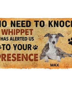 Gearhuman 3D No Need To Knock Whippet Dog Custom Name Doormat GV280120 Doormat Doormat S(15,8''x23,6'')