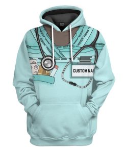 Gearhuman 3D Nurse Blue Uniform Custom Tshirt Hoodie Apparel GB161212 3D Apparel Hoodie S 