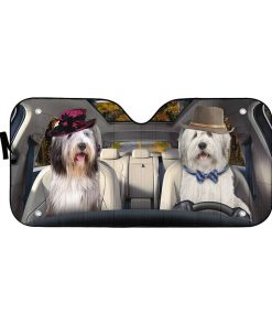 Gearhuman 3D Old English Sheepdog Dog Auto Car Sunshade GV100310 Auto Sunshade 57''x27.5''