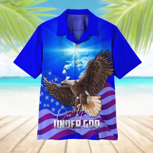 Gearhuman 3D One Nation Under God Hawaii Shirt ZK1106216 Short Sleeve Shirt