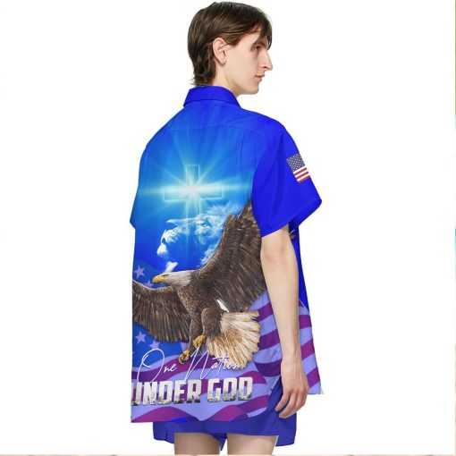 Gearhuman 3D One Nation Under God Hawaii Shirt ZK1106216 Short Sleeve Shirt