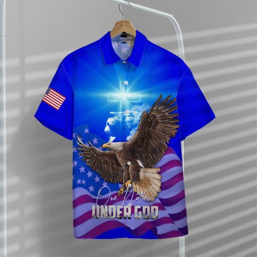Gearhuman 3D One Nation Under God Hawaii Shirt ZK1106216 Short Sleeve Shirt