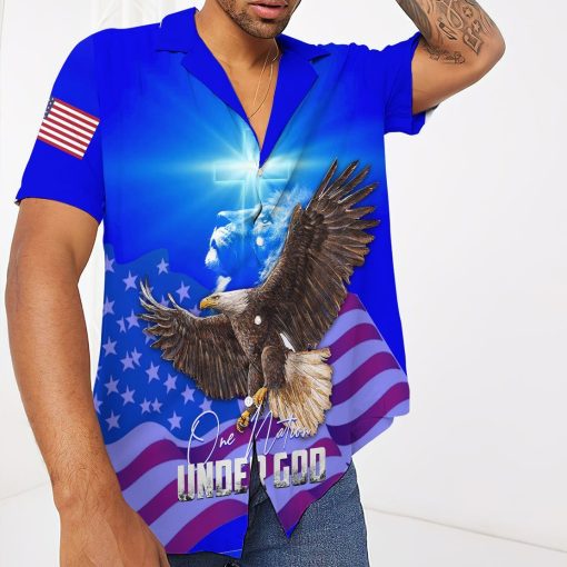 Gearhuman 3D One Nation Under God Hawaii Shirt ZK1106216 Short Sleeve Shirt
