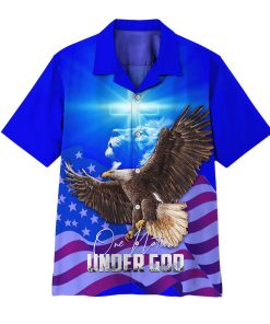 Gearhuman 3D One Nation Under God Hawaii Shirt ZK1106216 Short Sleeve Shirt Short Sleeve Shirt S 
