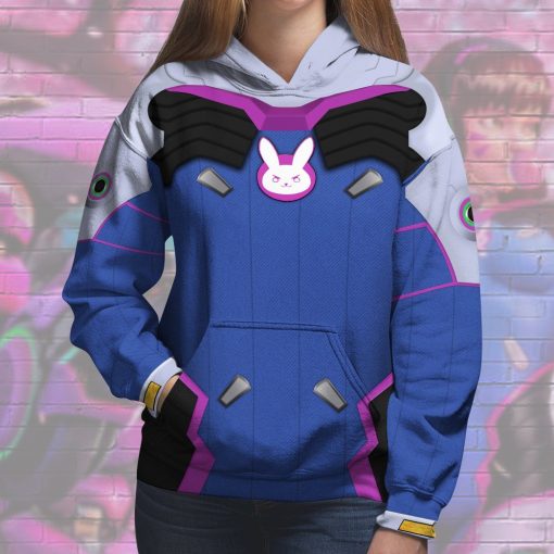Gearhuman 3D Overwatch DVa Custom Hoodie Apparel GW200814 3D Custom Fleece Hoodies
