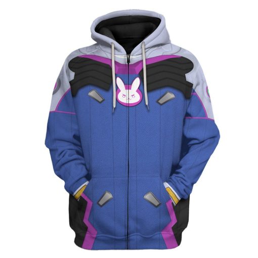Gearhuman 3D Overwatch DVa Custom Hoodie Apparel GW200814 3D Custom Fleece Hoodies Zip Hoodie S