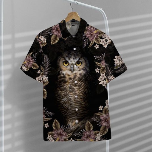 Gearhuman 3D Owl Flower Hawaii Shirt ZK1606212 Short Sleeve Shirt