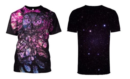 Gearhuman 3d Owl Galaxy Hoodies - T-Shirt Apparel HP101117 3D Custom Fleece Hoodies
