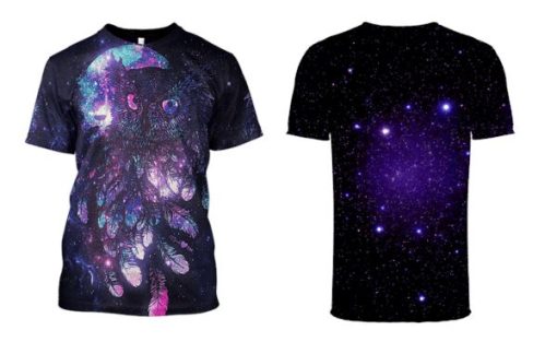 Gearhuman 3d Owl Galaxy Hoodies - T-Shirt Apparel HP101118 3D Custom Fleece Hoodies