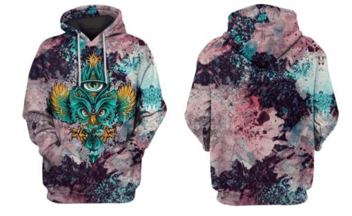 Gearhumans 3d Owl Hoodies -T-Shirt Apparel 4 Gearhuman 3d Owl Hoodies -T-Shirt Apparel HP101110 3D Custom Fleece Hoodies