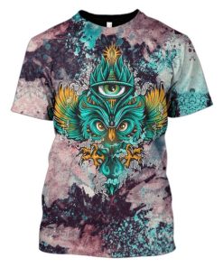 Gearhuman 3d Owl Hoodies -T-Shirt Apparel HP101110 3D Custom Fleece Hoodies T-Shirt XXS (US Size) - M (Our Size)