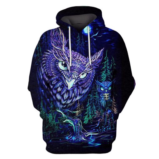 Gearhumans 3d Owl Hoodies T-Shirt Apparel 2 Gearhuman 3d Owl Hoodies T-Shirt Apparel HP101125 3D Custom Fleece Hoodies Hoodie S