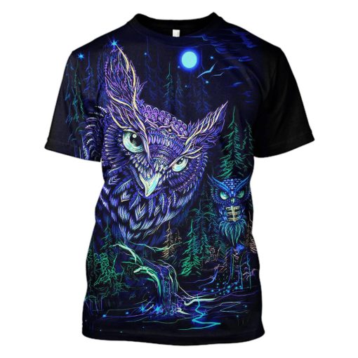 Gearhumans 3d Owl Hoodies T-Shirt Apparel 1 Gearhuman 3d Owl Hoodies T-Shirt Apparel HP101125 3D Custom Fleece Hoodies T-Shirt XXS (US Size) - M (Our Size)