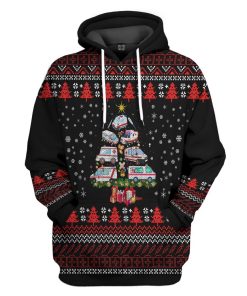 Gearhuman 3D Paramedic Ambulance Xmas Tree Ugly Christmas Sweater Custom Hoodie Apparel GV091011 3D Apparel Hoodie S 