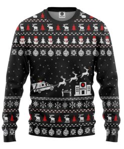 Gearhuman 3D Paramedic Hospital Ambulance Ugly Christmas Sweater Custom Sweatshirt Apparel GV09104 Sweatshirt Sweatshirt S 