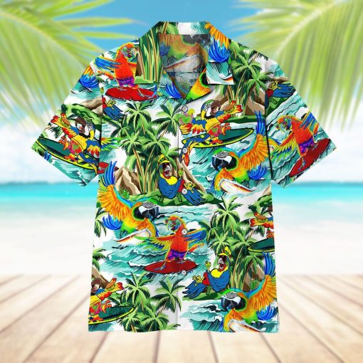 Gearhuman 3D Parrot Surfing Hawaii Shirt ZZ0707211 Short Sleeve Shirt