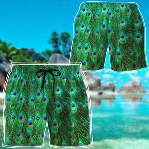 Gearhuman 3D Peacock Beach Short ZZ0906211 Men Shorts