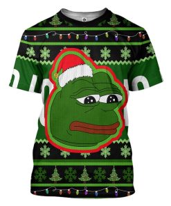 Gearhuman 3D Pepe Frog Ugly Sweater Custom Tshirt Apparel GW121012 3D T-shirt T-Shirt S 