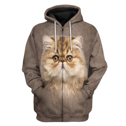 Gearhuman 3D Persian Cat Tshirt Hoodie Apparel ZL17122 3D Apparel Zip Hoodie S
