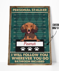 Gearhuman 3D Personal Stalker Dogs Dachshund Canvas GK29018 Canvas 1 Piece Non Frame M