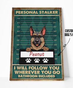Gearhuman 3D Personal Stalker Dogs German Shepherd Canvas GK29017 Canvas 1 Piece Non Frame M