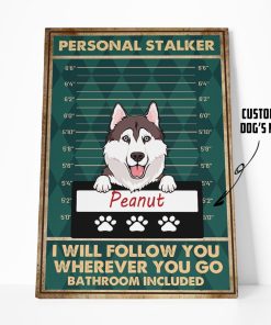 Gearhuman 3D Personal Stalker Dogs Husky Canvas GK29016 Canvas 1 Piece Non Frame M