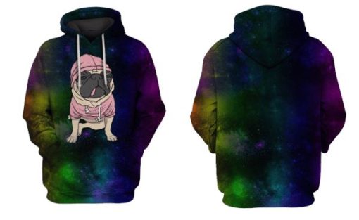 Gearhuman 3d Pet Dog Galaxy Hoodies - T-Shirt Apparel PET101102 3D Custom Fleece Hoodies
