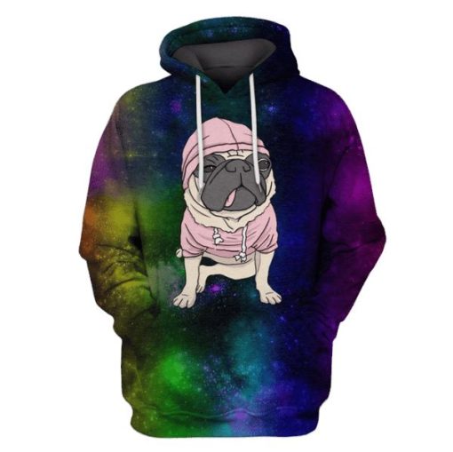 Gearhuman 3d Pet Dog Galaxy Hoodies - T-Shirt Apparel PET101102 3D Custom Fleece Hoodies Hoodie S