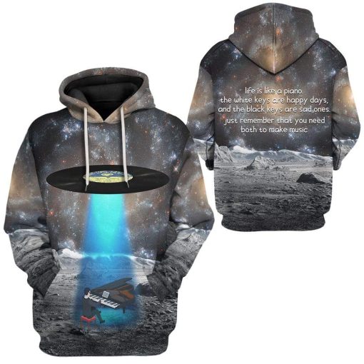 Gearhuman 3D Piano Custom Hoodie Apparel GL08052 3D Custom Fleece Hoodies