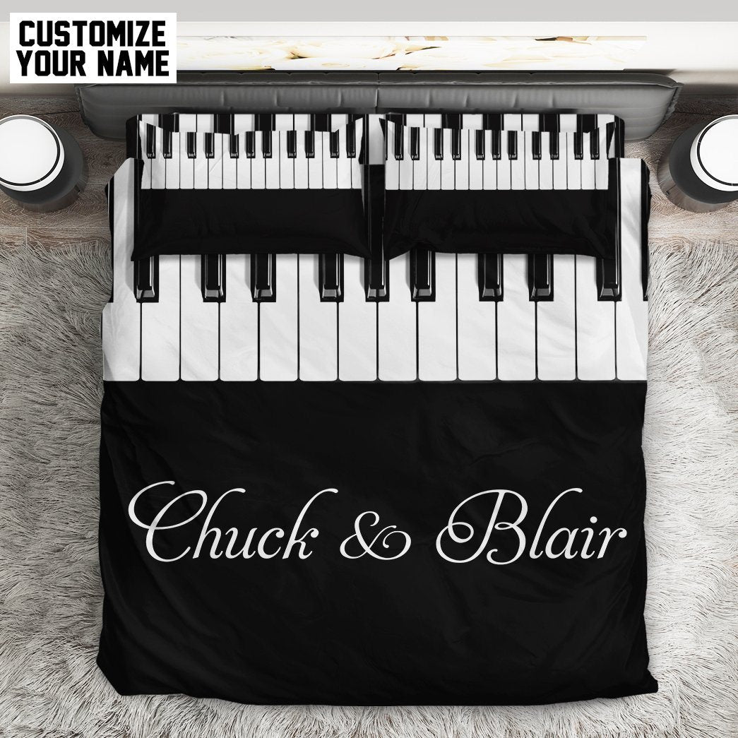 Gearhumans 3D Piano Custom Name Bedding Set 3 Gearhuman 3D Piano Custom Name Bedding Set GB03039 Bedding Set