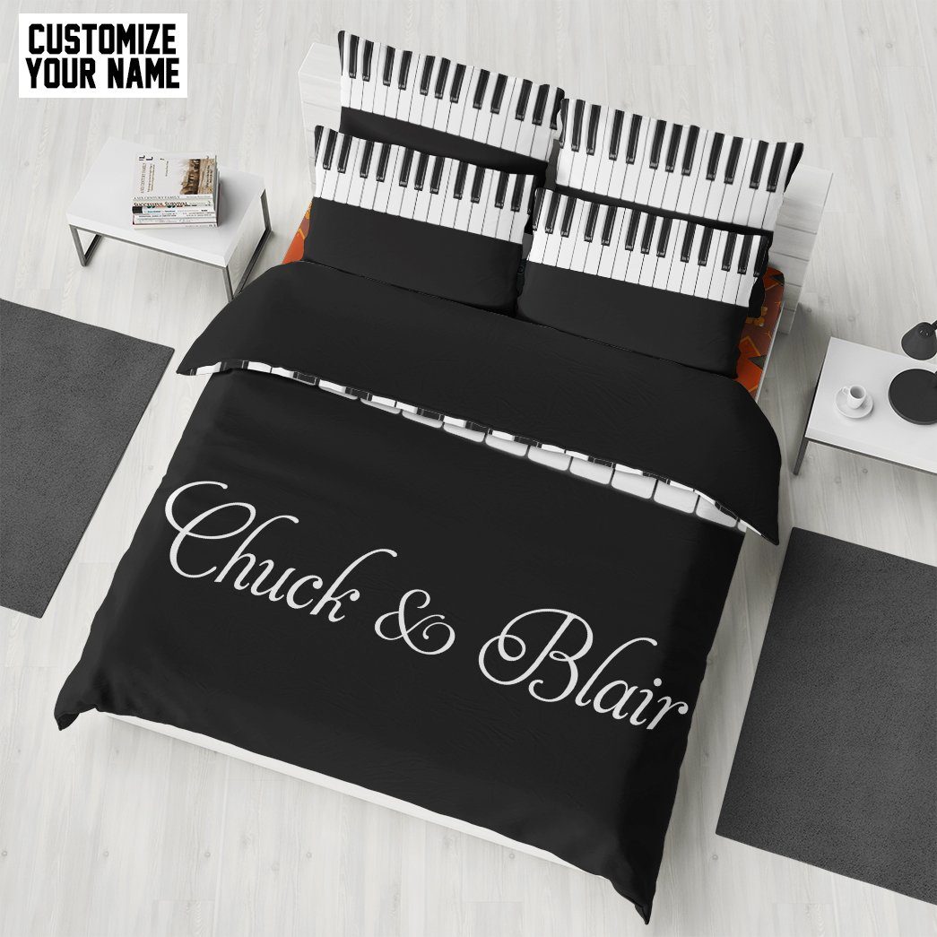 Gearhumans 3D Piano Custom Name Bedding Set 5 Gearhuman 3D Piano Custom Name Bedding Set GB03039 Bedding Set