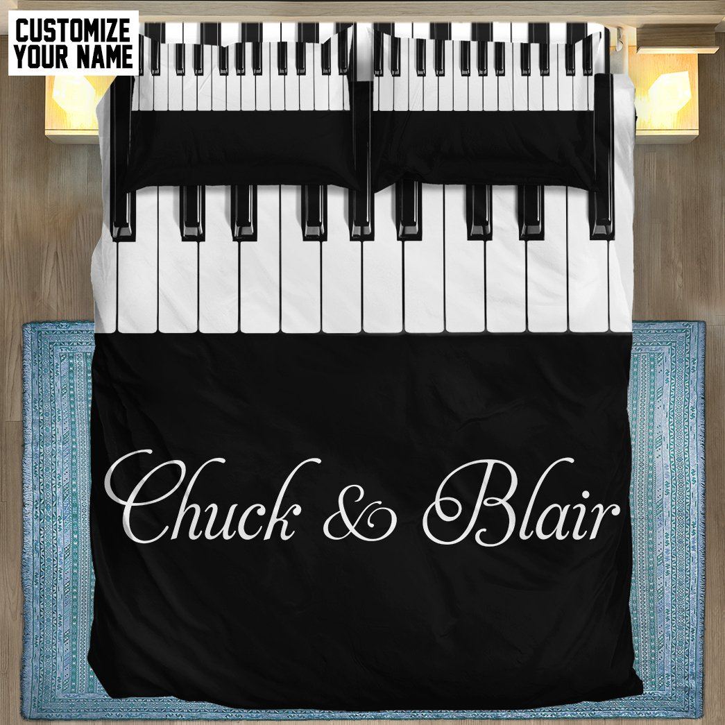 Gearhumans 3D Piano Custom Name Bedding Set 4 Gearhuman 3D Piano Custom Name Bedding Set GB03039 Bedding Set