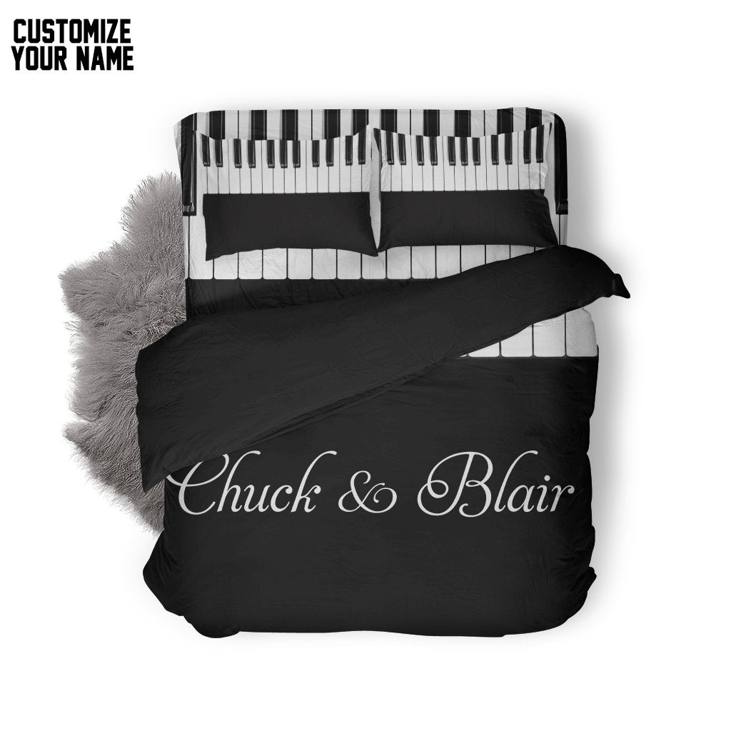 Gearhumans 3D Piano Custom Name Bedding Set 1 Gearhuman 3D Piano Custom Name Bedding Set GB03039 Bedding Set Twin 3PCS