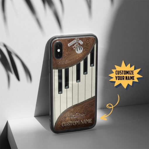 Gearhuman 3D Piano Leather Custom Name Phonecase GB26015 Glass Phone Case