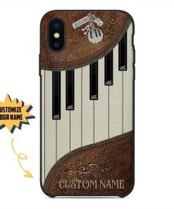 Gearhuman 3D Piano Leather Custom Name Phonecase GB26015 Glass Phone Case Iphone X