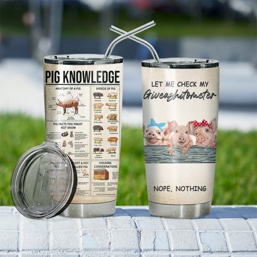 Gearhuman 3D Pig Knowledge Giveashitometer Custom Tumbler GB01027 Tumbler