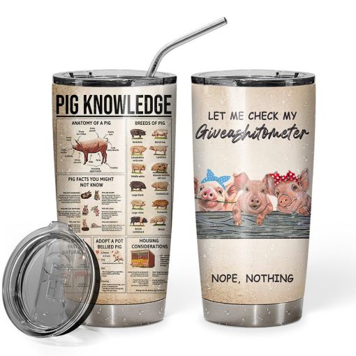 Gearhuman 3D Pig Knowledge Giveashitometer Custom Tumbler GB01027 Tumbler