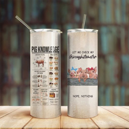 Gearhuman 3D Pig Knowledge Giveashitometer Custom Tumbler GB01027 Tumbler