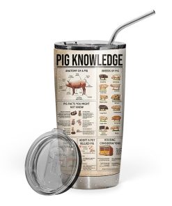 Gearhuman 3D Pig Knowledge Giveashitometer Custom Tumbler GB01027 Tumbler Short 20oz