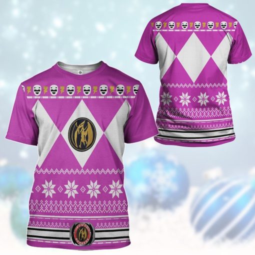 Gearhuman 3D Pink Power Ranger Custom Tshirt Hoodie Apparel CW29103 3D Apparel