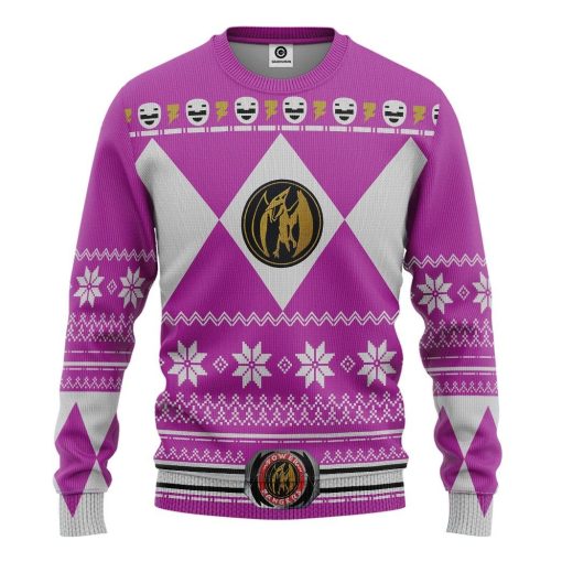 Gearhuman 3D Pink Power Ranger Custom Tshirt Hoodie Apparel CW29103 3D Apparel Long Sleeve S