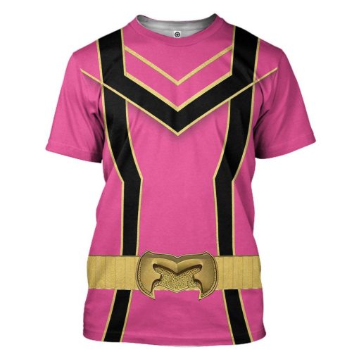 Gearhuman 3D Pink Power Rangers Mystic Force Tshirt Hoodie Apparel GB13013 3D Apparel T-Shirt S