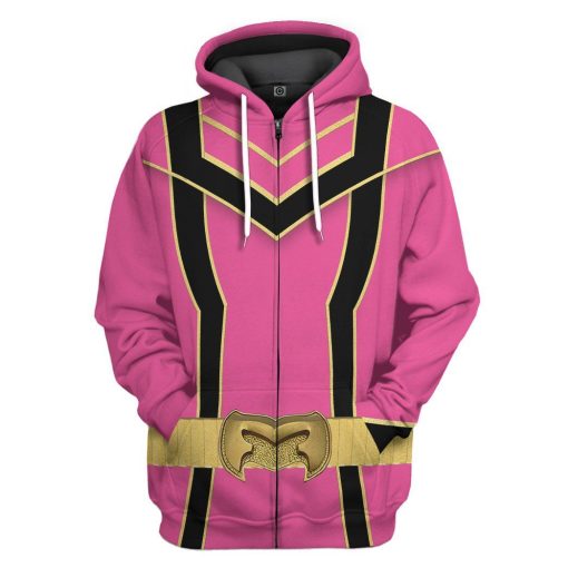 Gearhuman 3D Pink Power Rangers Mystic Force Tshirt Hoodie Apparel GB13013 3D Apparel Zip Hoodie S